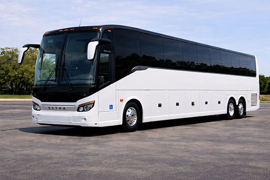 56-passenger charter bus available for charter in Davis, CA